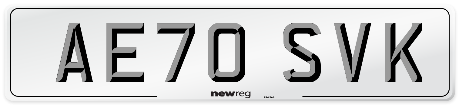 AE70 SVK Front Number Plate