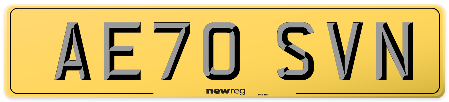 AE70 SVN Rear Number Plate