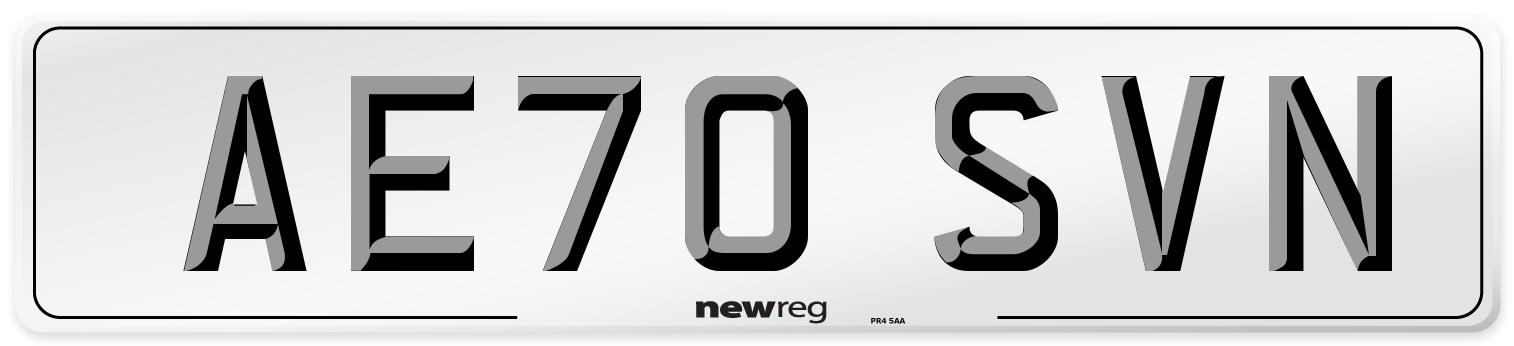 AE70 SVN Front Number Plate