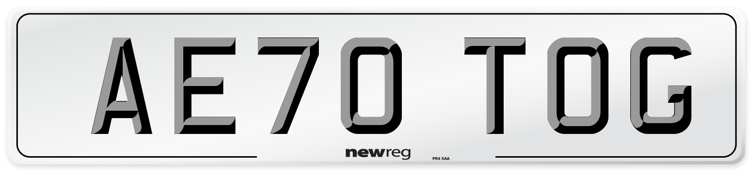 AE70 TOG Front Number Plate