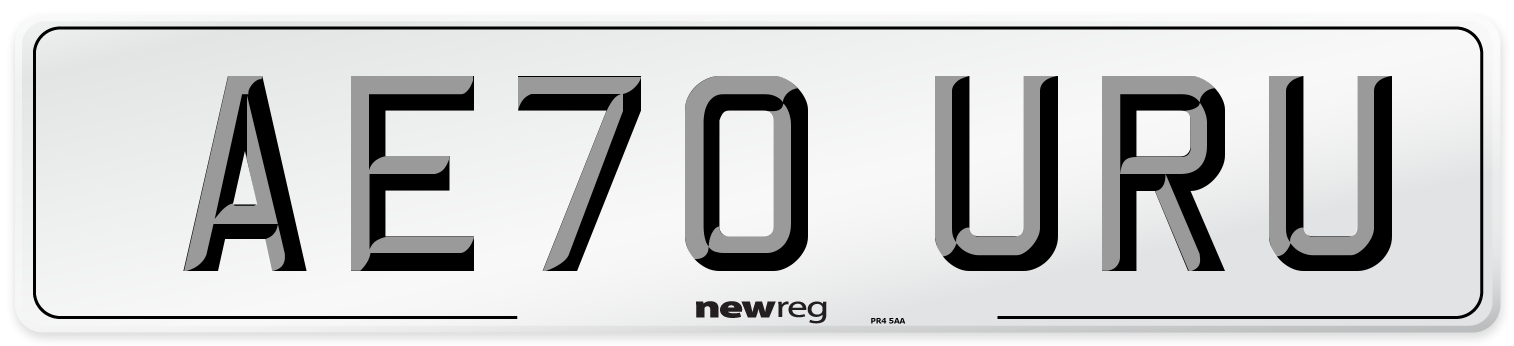 AE70 URU Front Number Plate