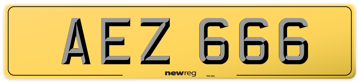 AEZ 666 Rear Number Plate