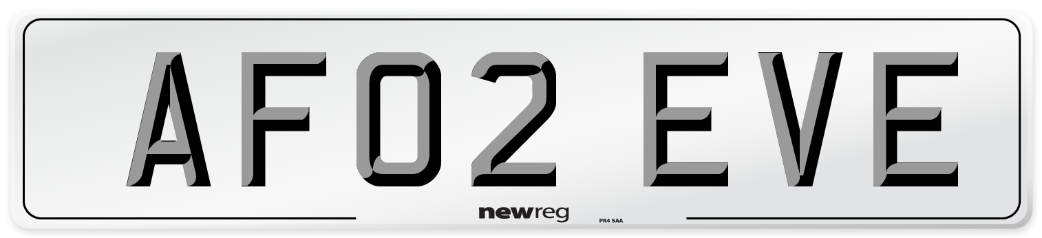 AF02 EVE Front Number Plate
