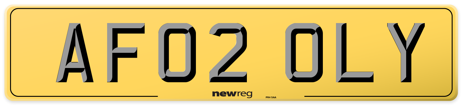 AF02 OLY Rear Number Plate