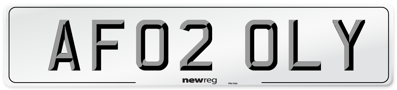 AF02 OLY Front Number Plate