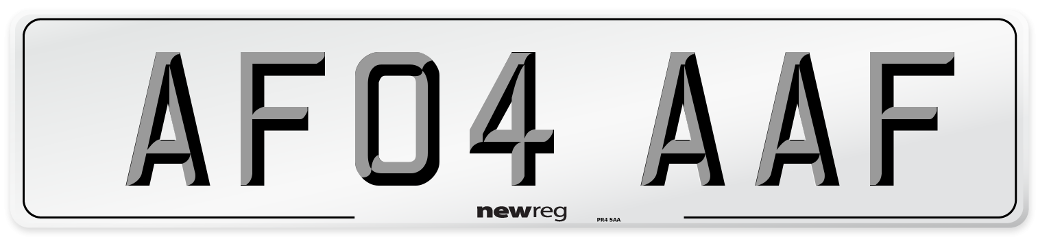 AF04 AAF Front Number Plate