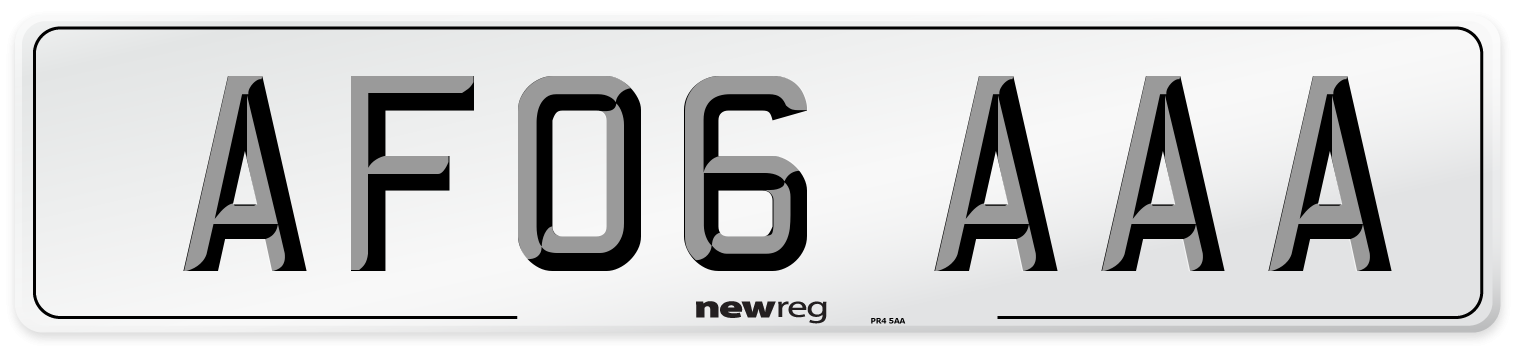 AF06 AAA Front Number Plate