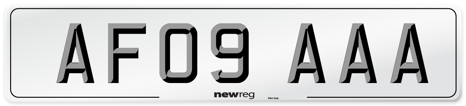 AF09 AAA Front Number Plate
