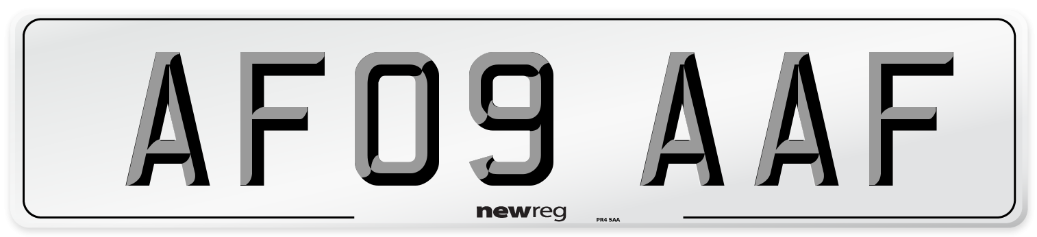 AF09 AAF Front Number Plate