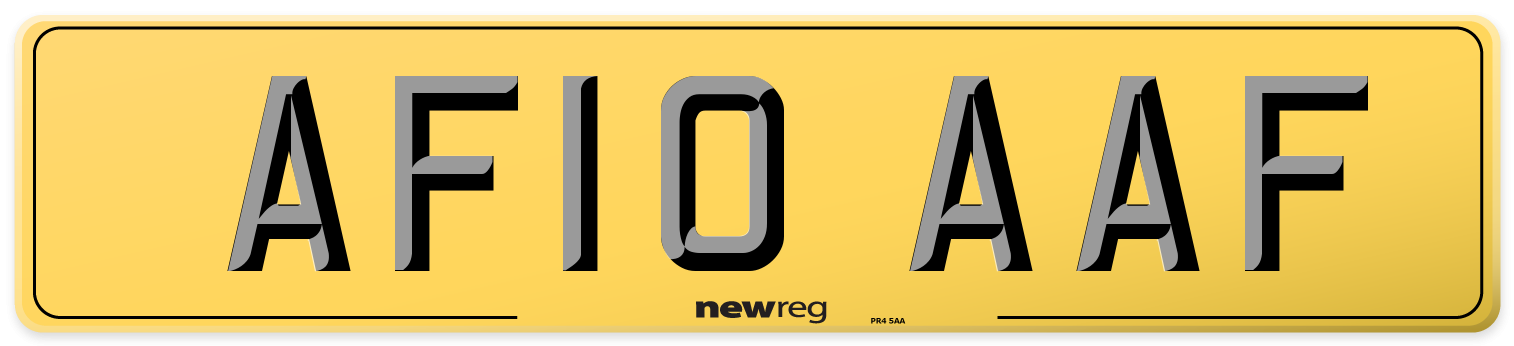 AF10 AAF Rear Number Plate