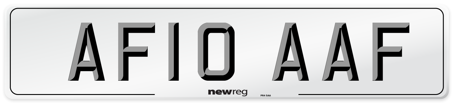AF10 AAF Front Number Plate
