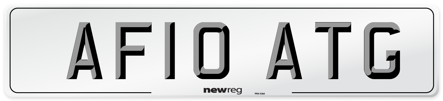 AF10 ATG Front Number Plate