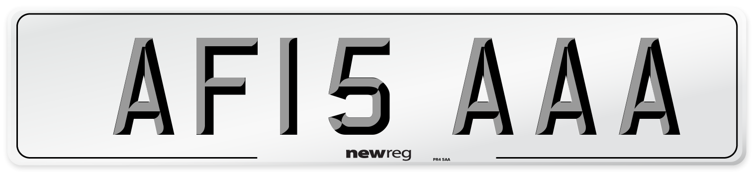 AF15 AAA Front Number Plate