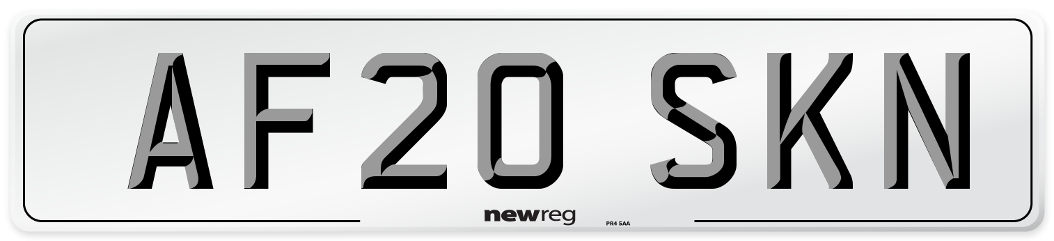 AF20 SKN Front Number Plate