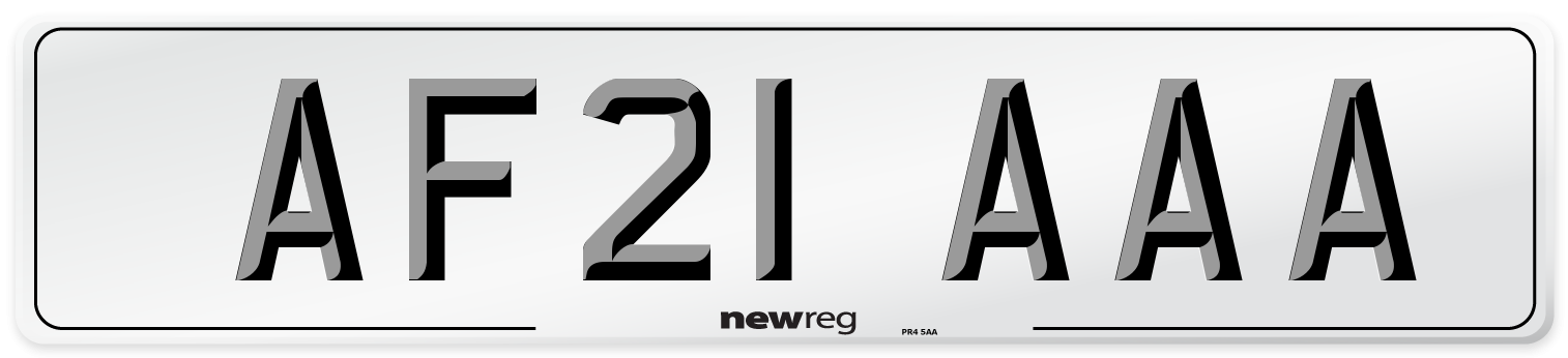 AF21 AAA Front Number Plate