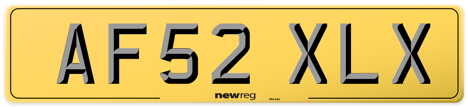 AF52 XLX Rear Number Plate