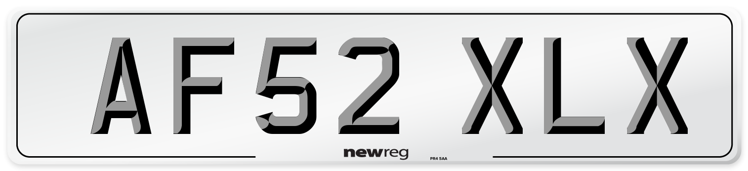 AF52 XLX Front Number Plate
