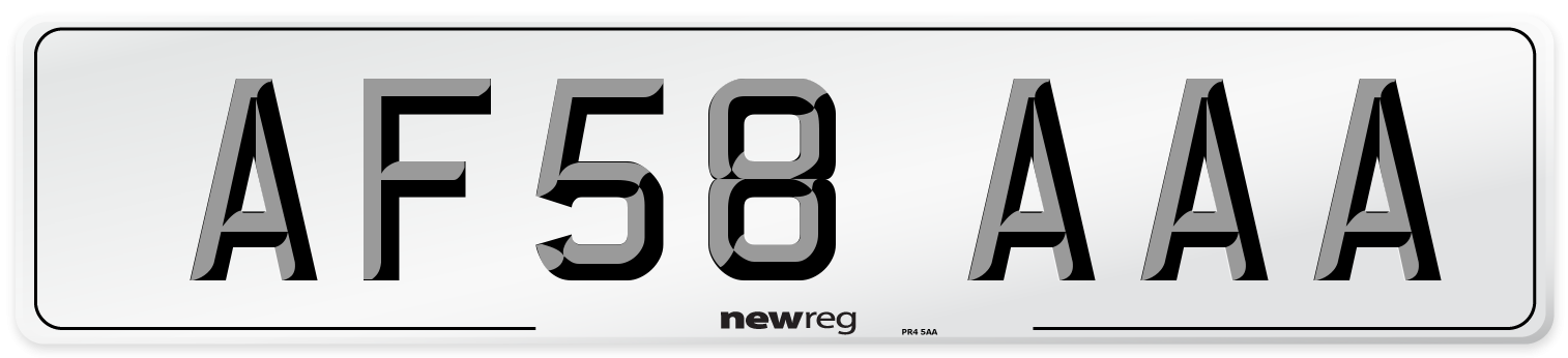 AF58 AAA Front Number Plate