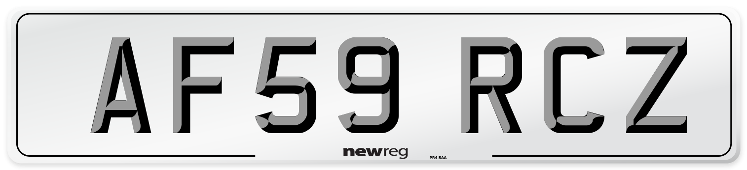 AF59 RCZ Front Number Plate