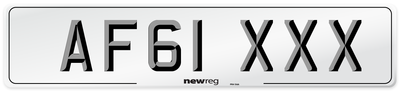 AF61 XXX Front Number Plate