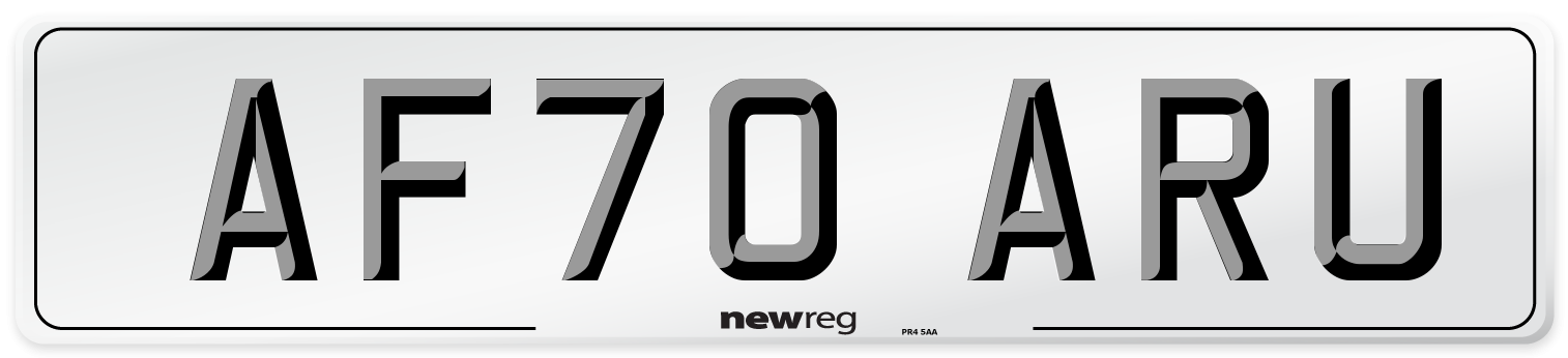 AF70 ARU Front Number Plate