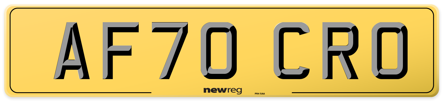 AF70 CRO Rear Number Plate