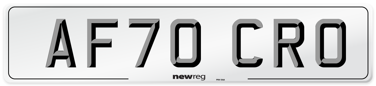 AF70 CRO Front Number Plate