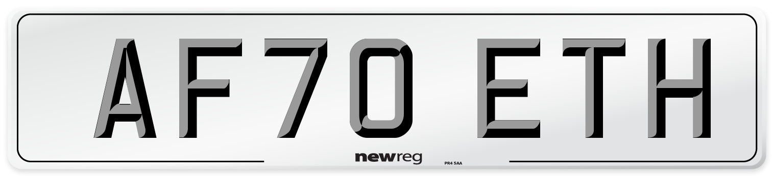 AF70 ETH Front Number Plate