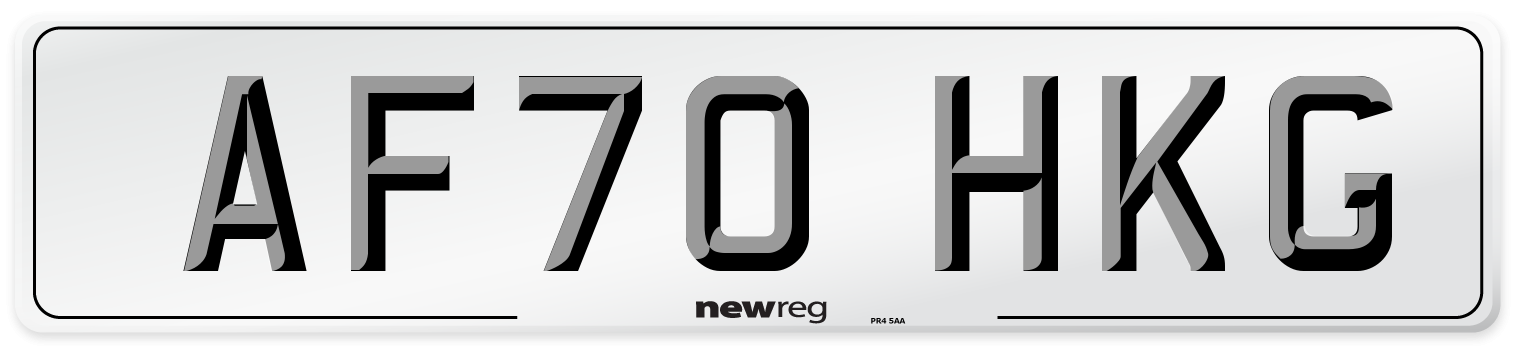 AF70 HKG Front Number Plate