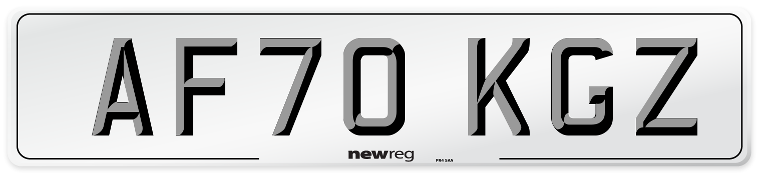 AF70 KGZ Front Number Plate