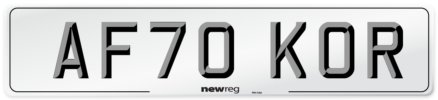 AF70 KOR Front Number Plate