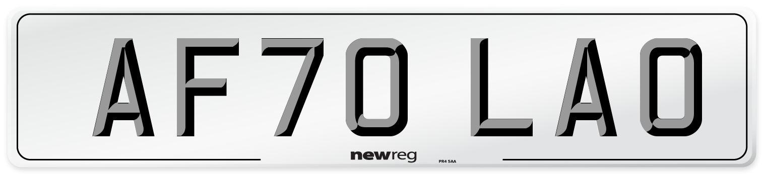 AF70 LAO Front Number Plate