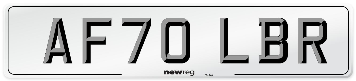 AF70 LBR Front Number Plate