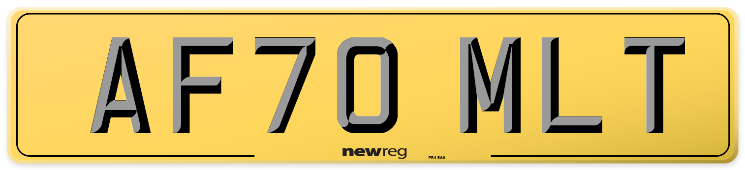 AF70 MLT Rear Number Plate