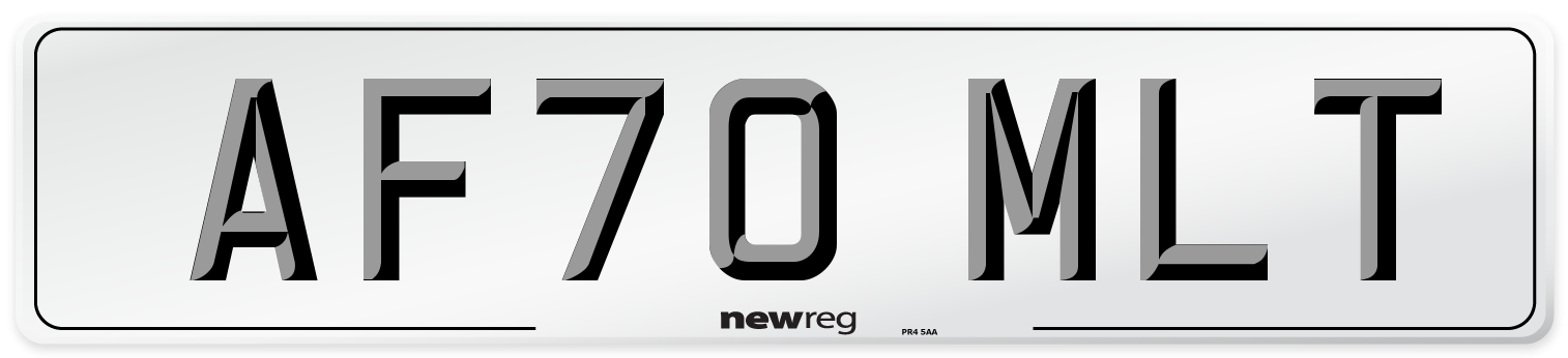 AF70 MLT Front Number Plate