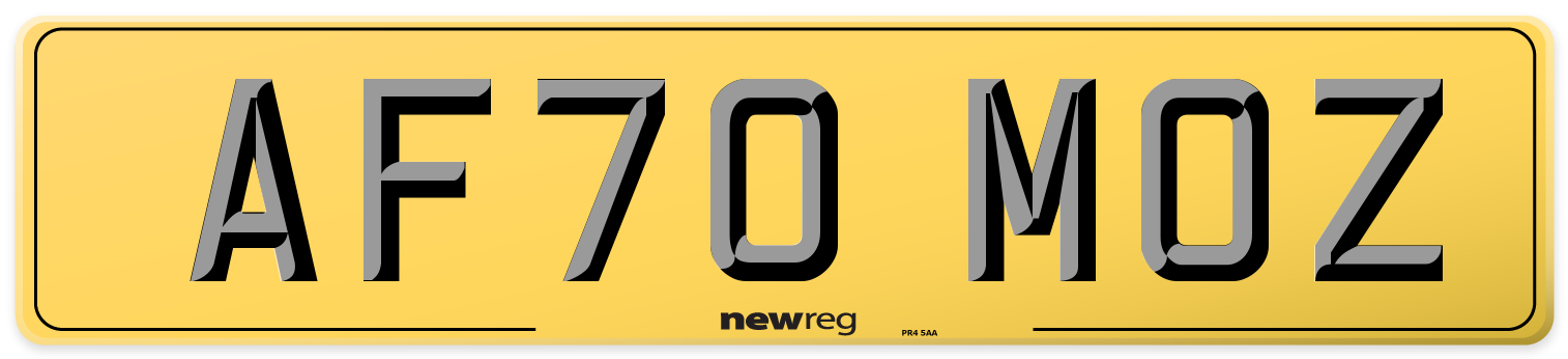 AF70 MOZ Rear Number Plate