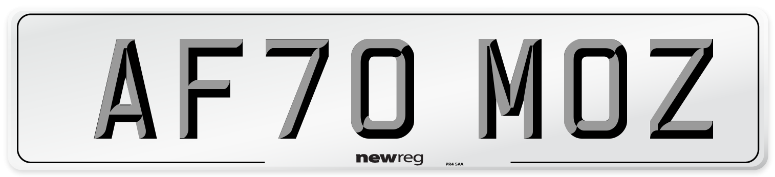 AF70 MOZ Front Number Plate