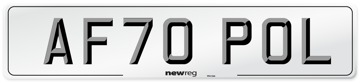 AF70 POL Front Number Plate