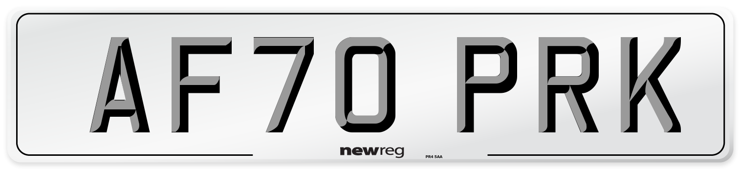 AF70 PRK Front Number Plate