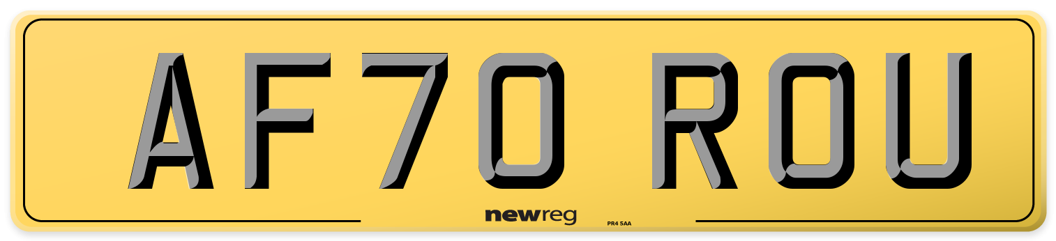 AF70 ROU Rear Number Plate