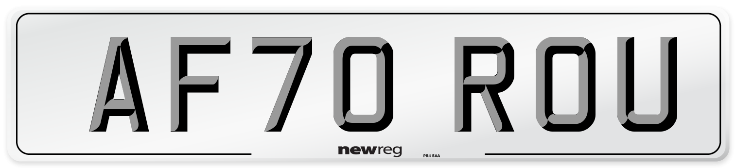 AF70 ROU Front Number Plate