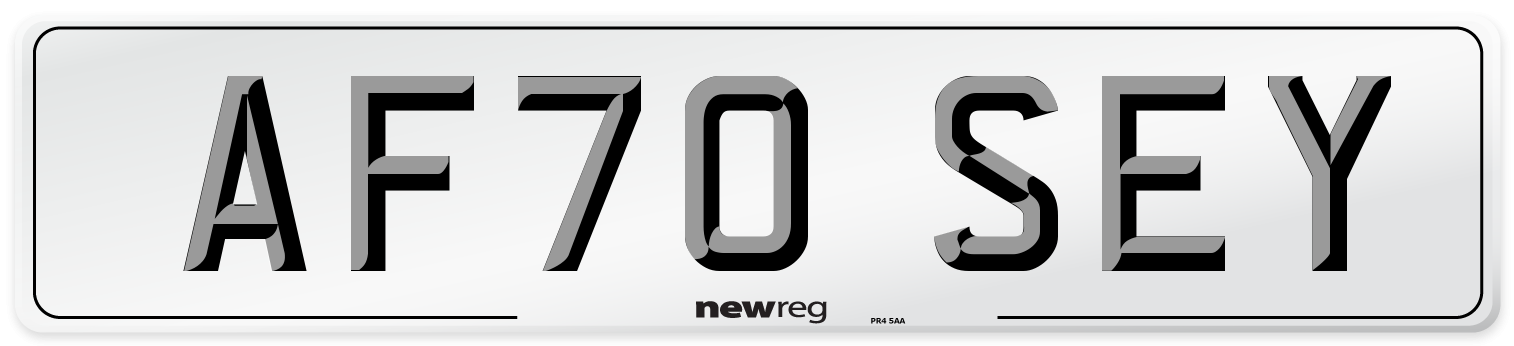 AF70 SEY Front Number Plate