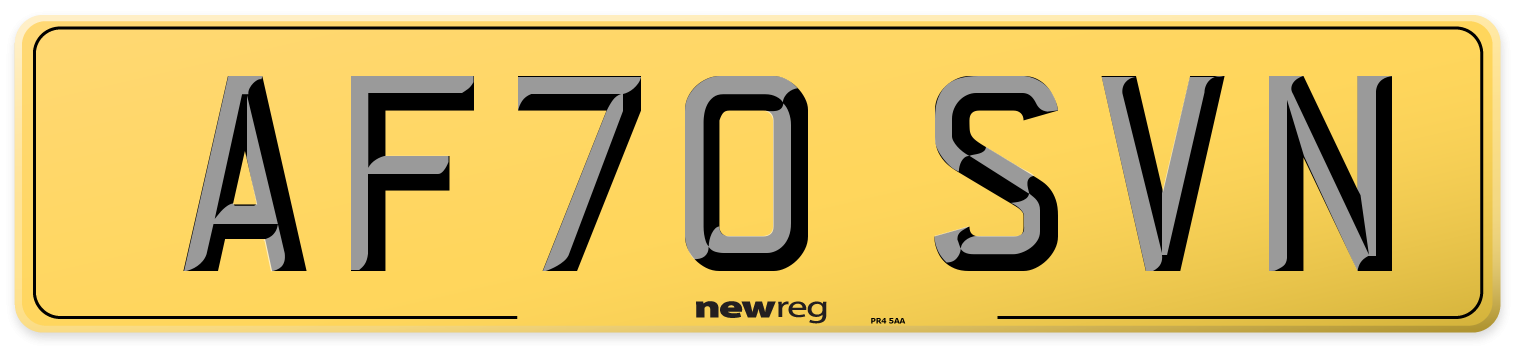 AF70 SVN Rear Number Plate