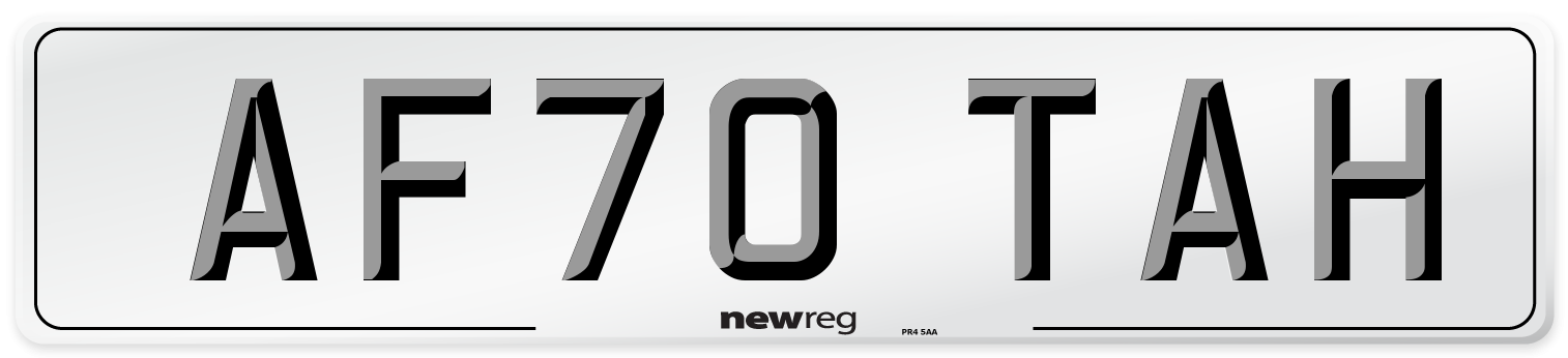 AF70 TAH Front Number Plate