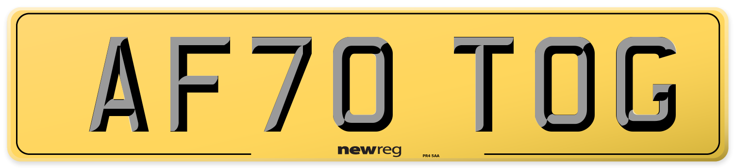 AF70 TOG Rear Number Plate