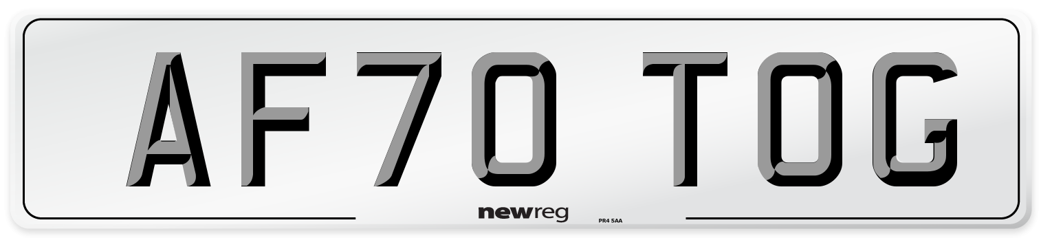 AF70 TOG Front Number Plate