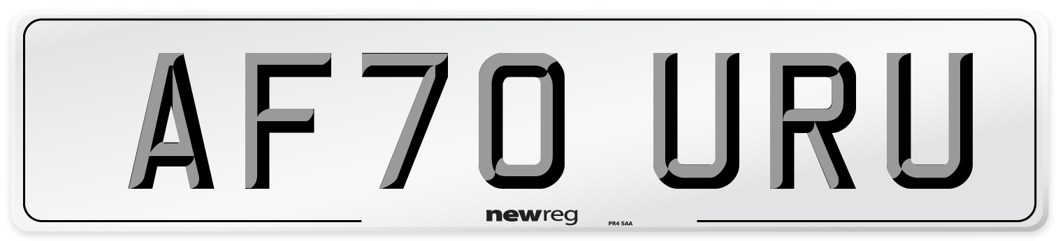 AF70 URU Front Number Plate
