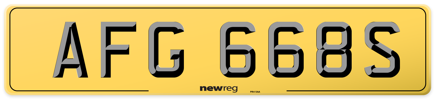 AFG 668S Rear Number Plate