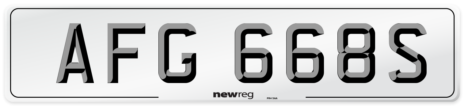 AFG 668S Front Number Plate