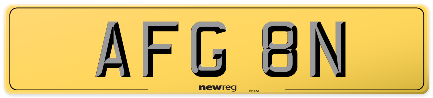 AFG 8N Rear Number Plate